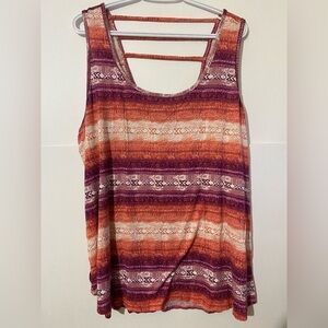 4 for $25 🍒 mySTYLE Striped Multicolor Sleeveless Top Size 2x